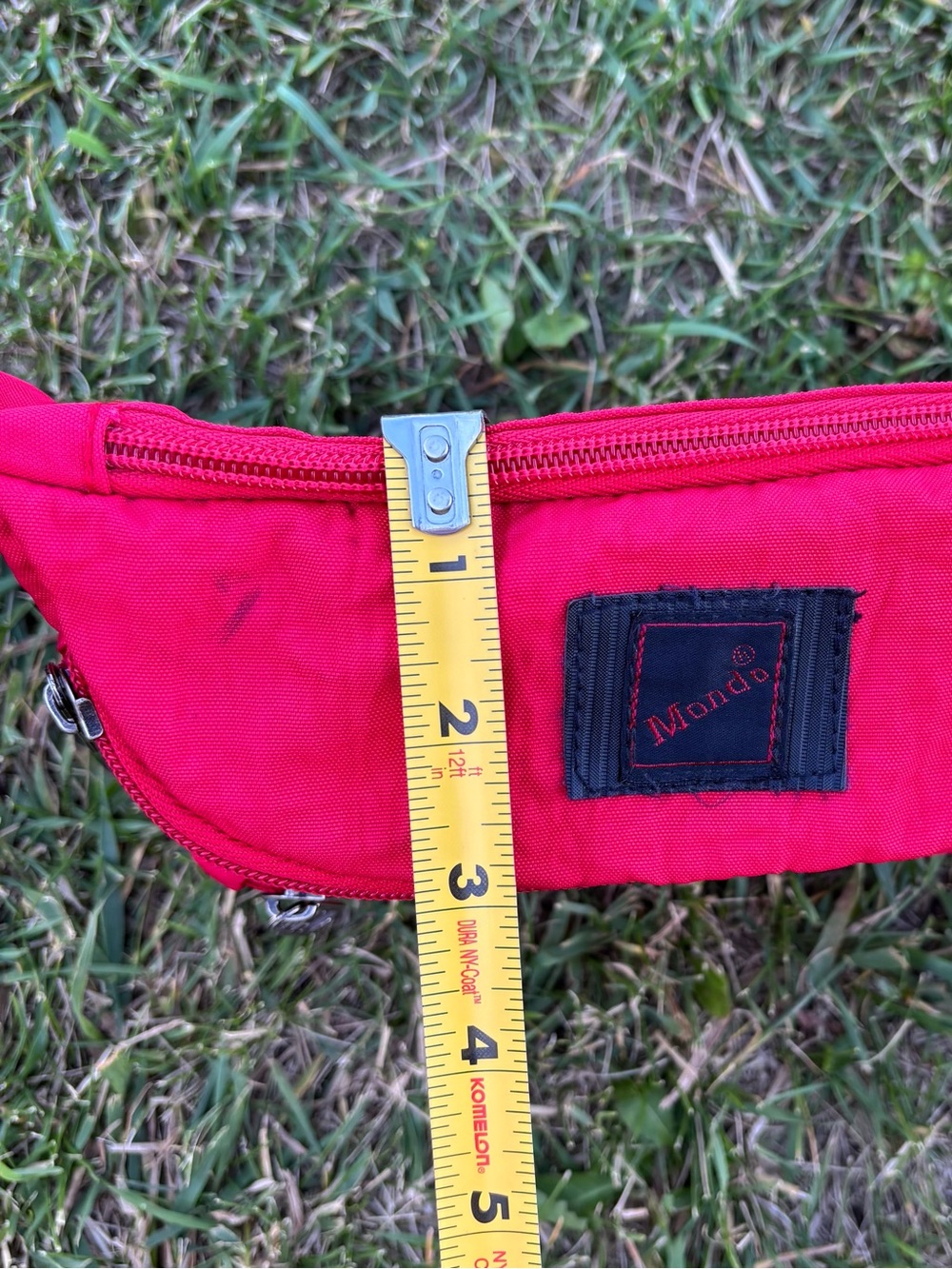 Vtg Mondo Fanny Pack Belt Bag Adjustable Red Black Three Compartments Retro 90s - Picture 5 of 13